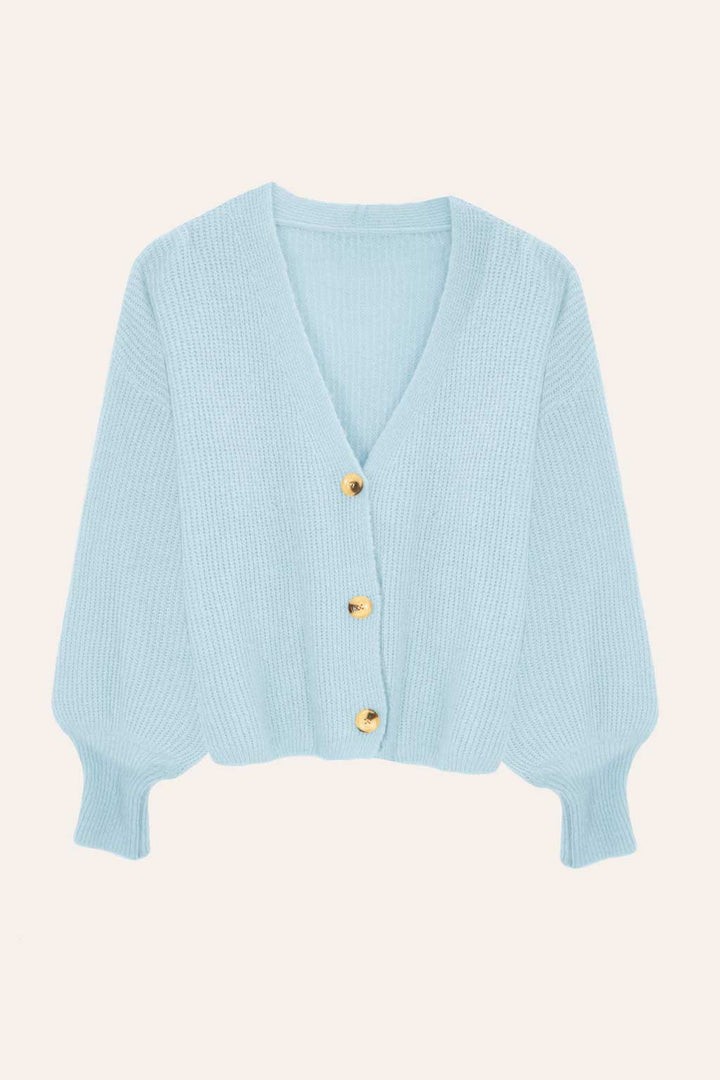 Cardigan mit Knopfleiste (Hellblau)