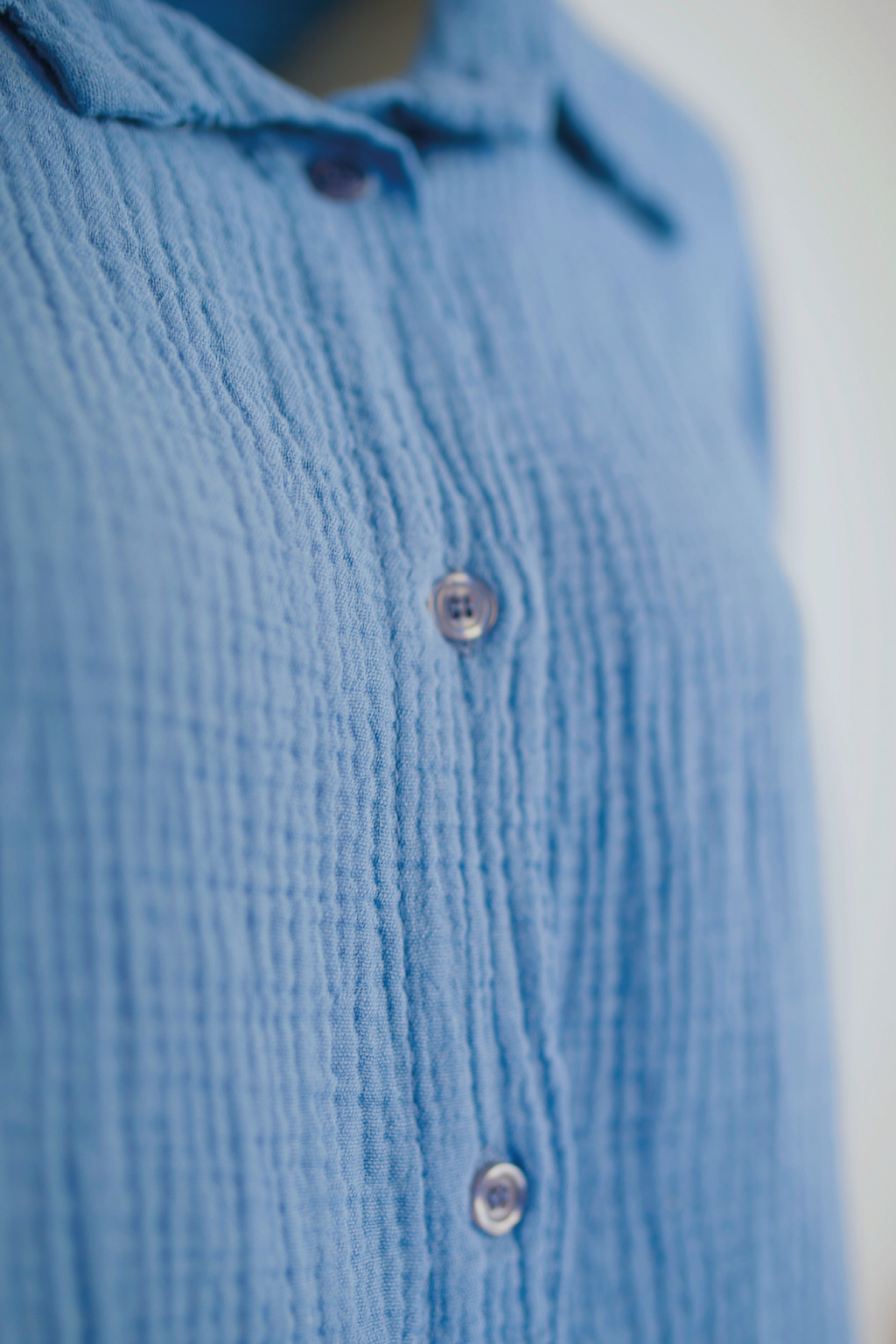 Musselinbluse (Jeansblau)
