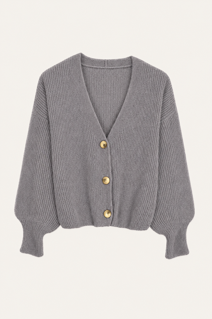 Cardigan mit Knopfleiste (Grau)
