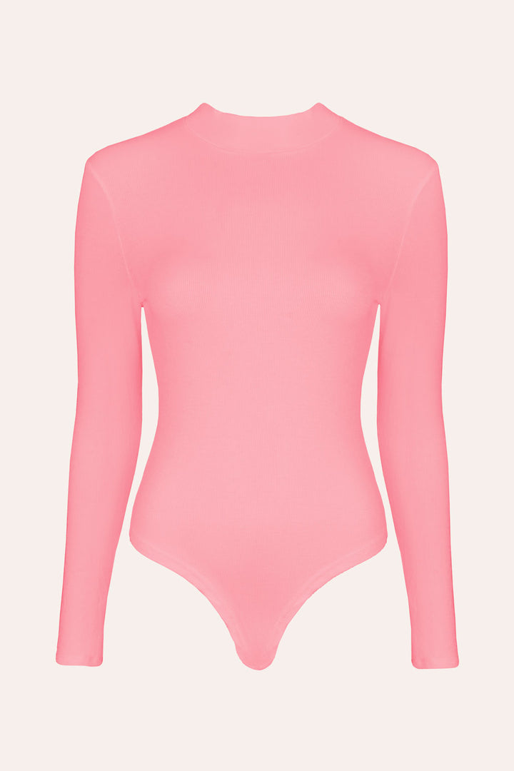 Langarm-Body mit Stehkragen (Berry)