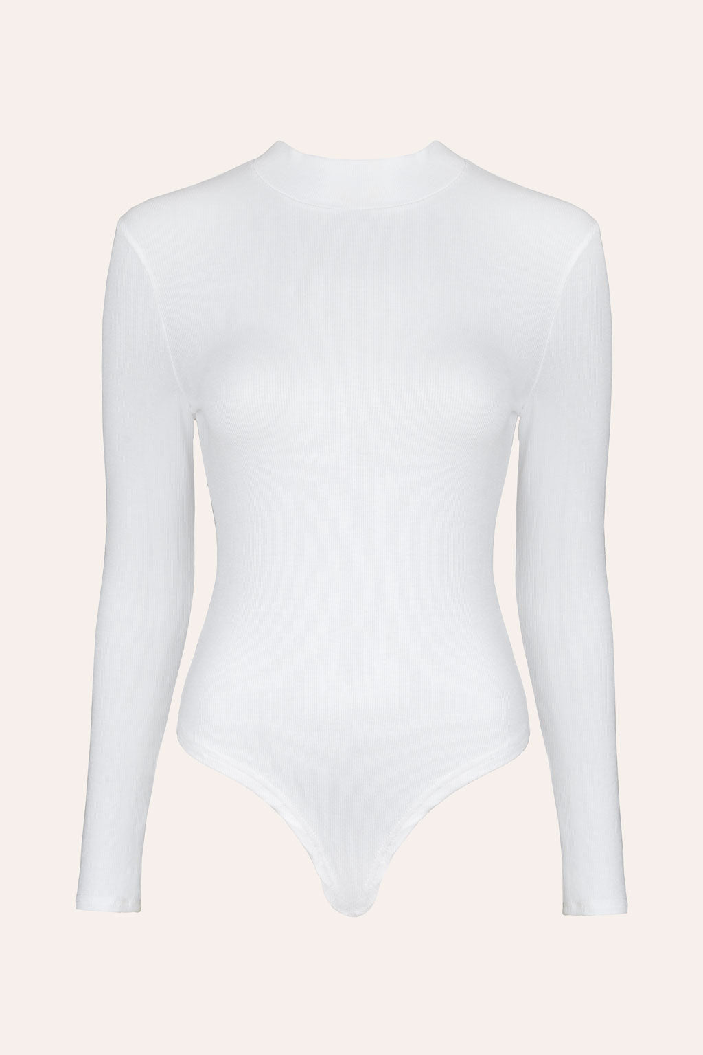 Langarm-Body mit Stehkragen (Weiss)