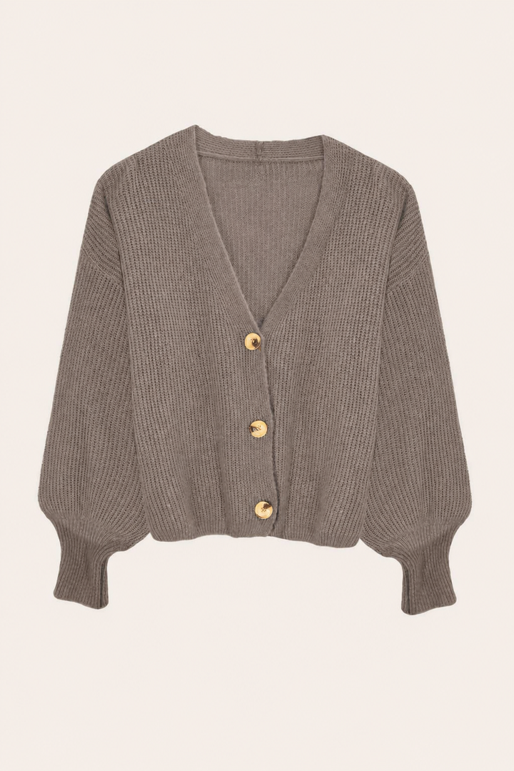 Cardigan mit Knopfleiste (Taupe)