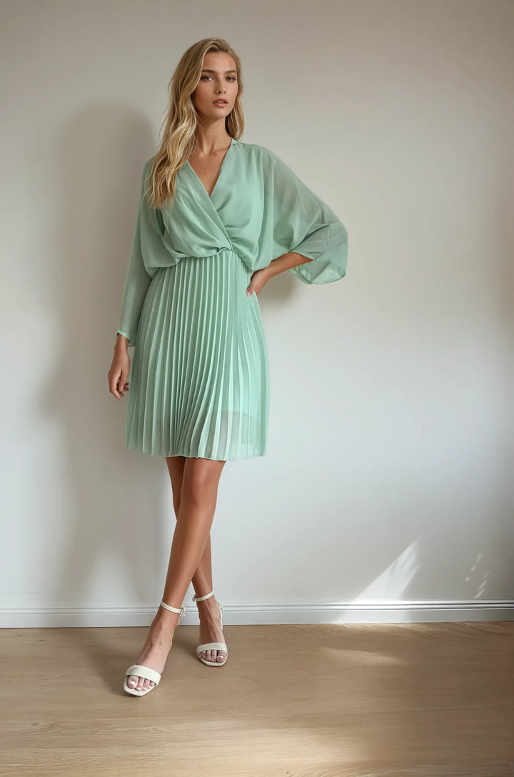 Midikleid mit Plisseerock (Mint)