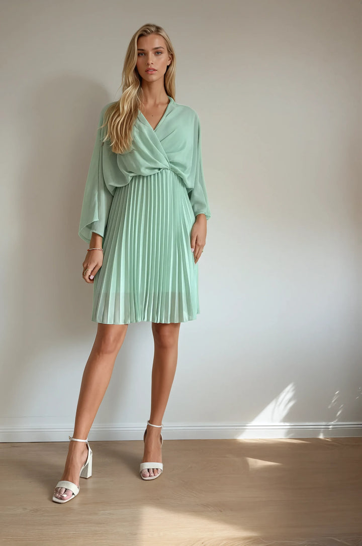 Midikleid mit Plisseerock (Mint)