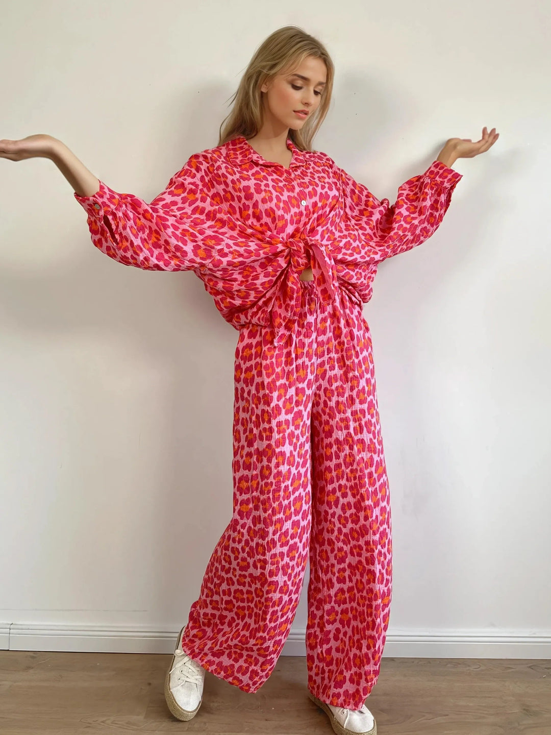 Musselin Hose (Leomuster Rosa Pink)