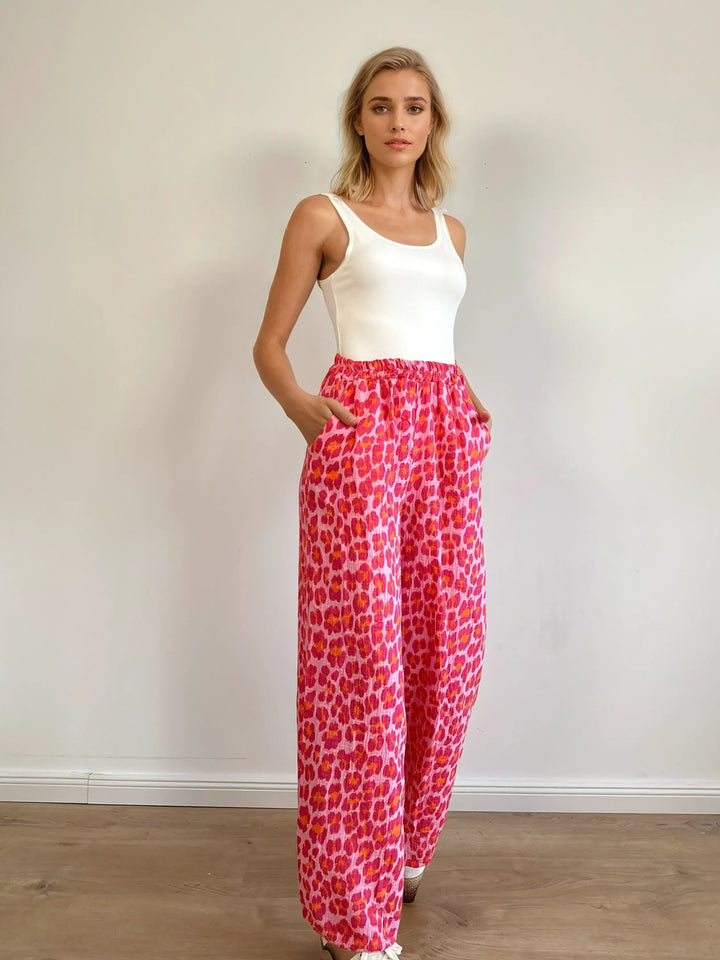 Musselin Hose (Leomuster Rosa Pink)